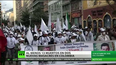 Al menos 13 muertos en dos nuevas masacres en Colombia