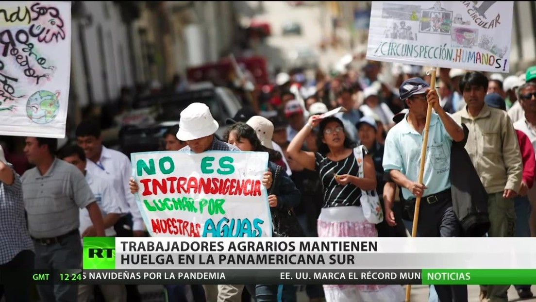 Agricultores de Perú mantienen el bloqueo de la ruta Panamericana Sur