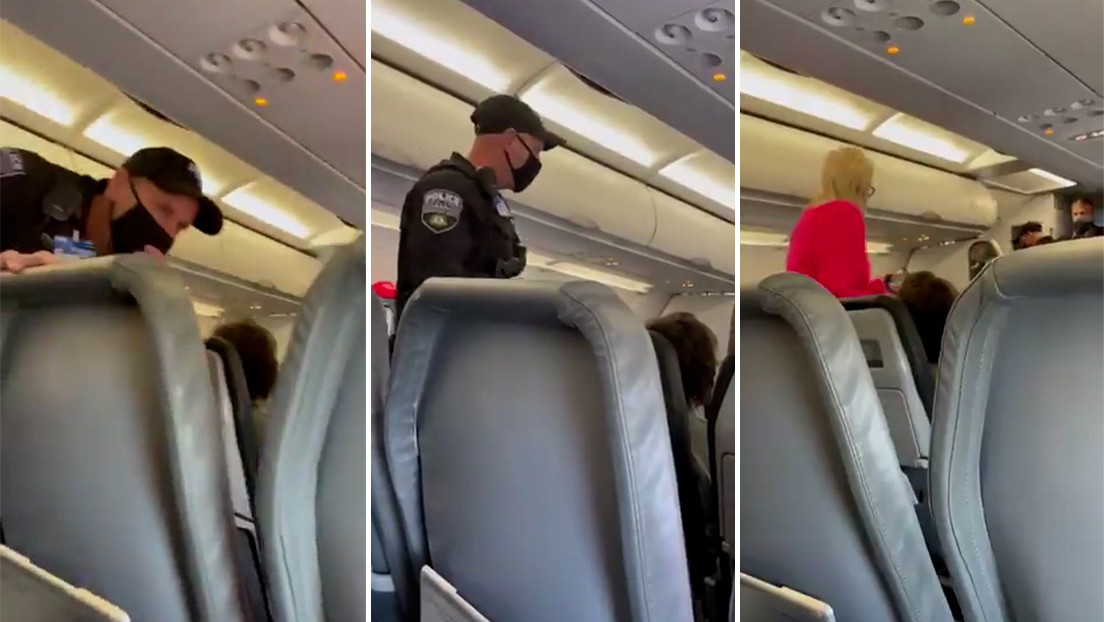 VIDEO: Pasajeros aplauden a una azafata que expulsó del avión a una mujer que se negaba a llevar mascarilla