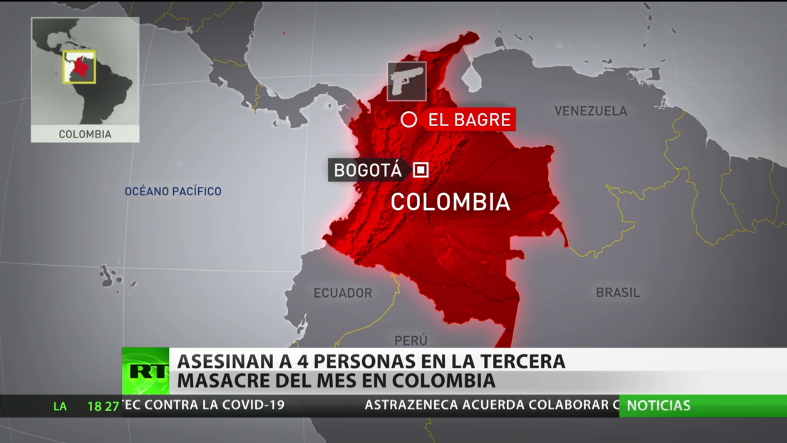 Asesinan a cuatro personas en la tercera masacre de diciembre en Colombia