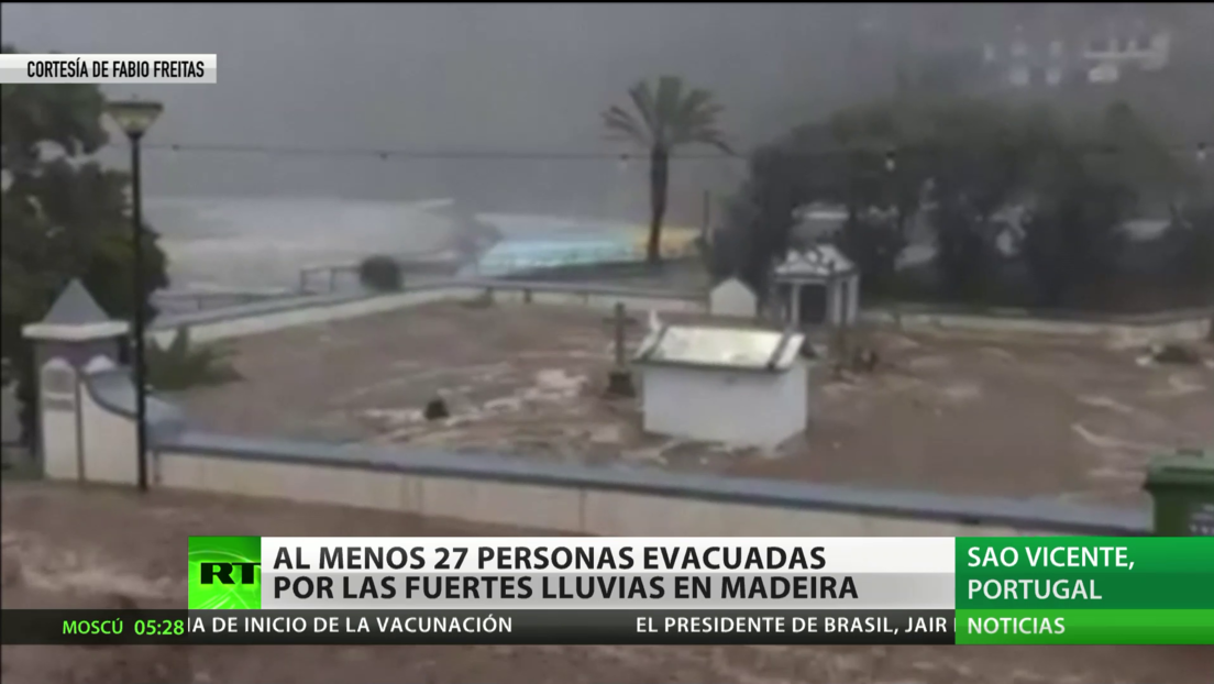 Portugal: Al menos 27 personas evacuadas por las fuertes lluvias en la isla de Madeira