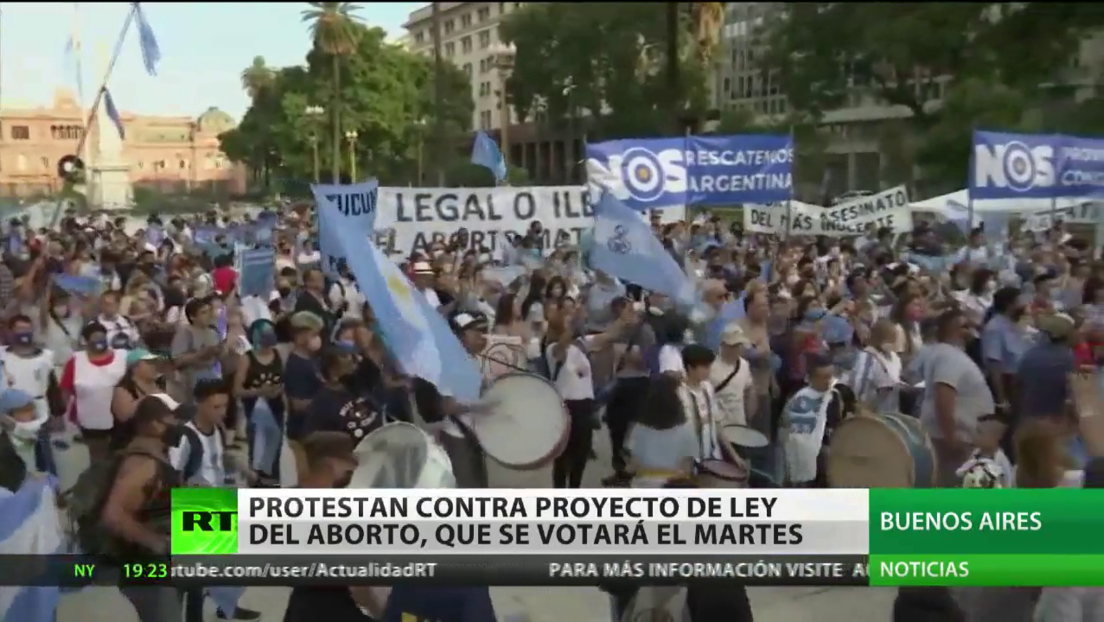 Protestan en Argentina contra la legalización del aborto voluntario