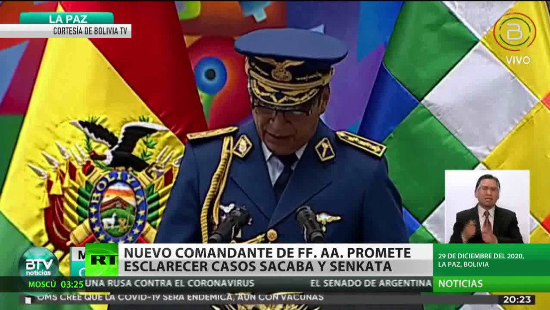 El nuevo comandante de las Fuerzas Armadas de Bolivia promete esclarecer los casos Sacaba y Senkata
