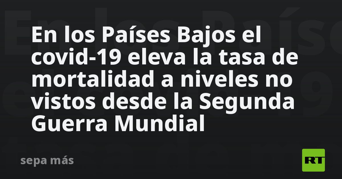 En los Países Bajos el covid-19 eleva la tasa de mortalidad a niveles ...
