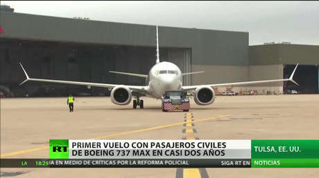 El Boeing 737 MAX realiza su primer vuelo con pasajeros civiles en casi dos años