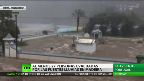 Portugal: Al menos 27 personas evacuadas por las fuertes lluvias en la isla de Madeira