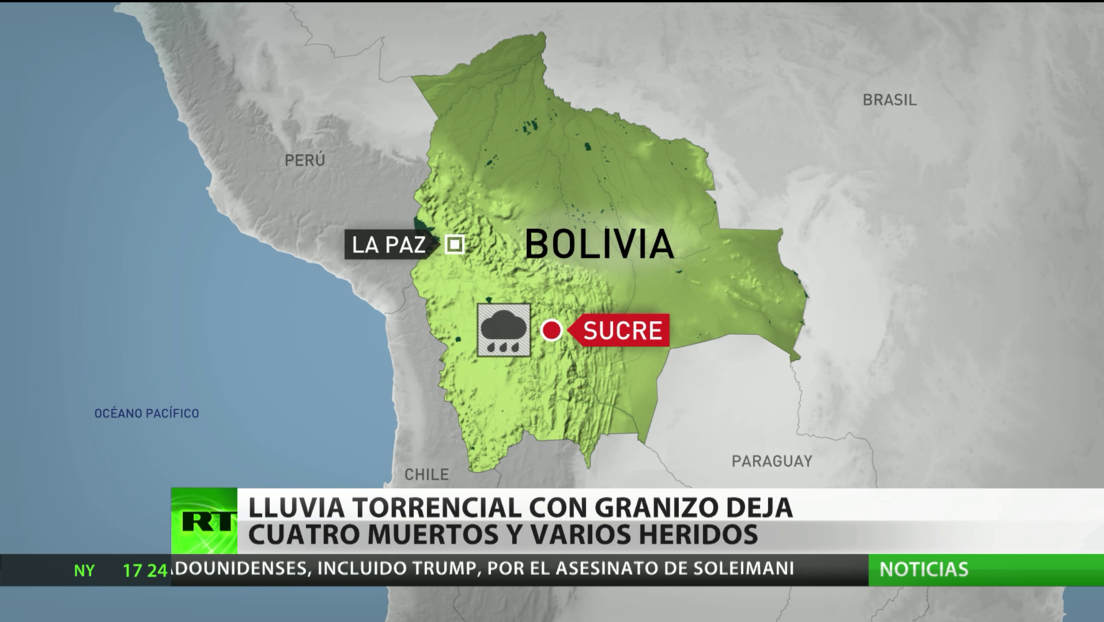 Lluvia torrencial con granizo deja cuatro muertos y varios heridos en Bolivia