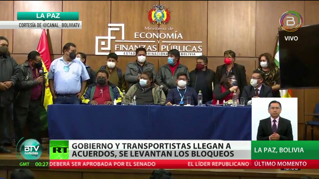 El Gobierno de Bolivia y los transportistas llegan a un acuerdo y se levantan los bloqueos