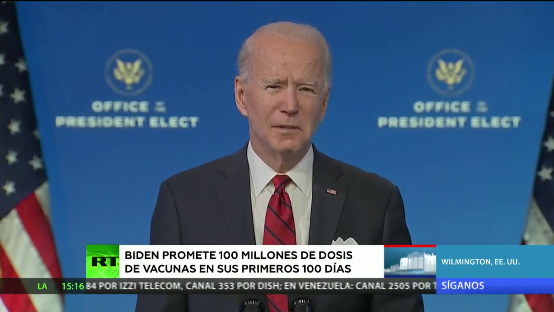 Biden promete distribuir 100 millones de dosis de la vacuna en sus primeros 100 días como presidente