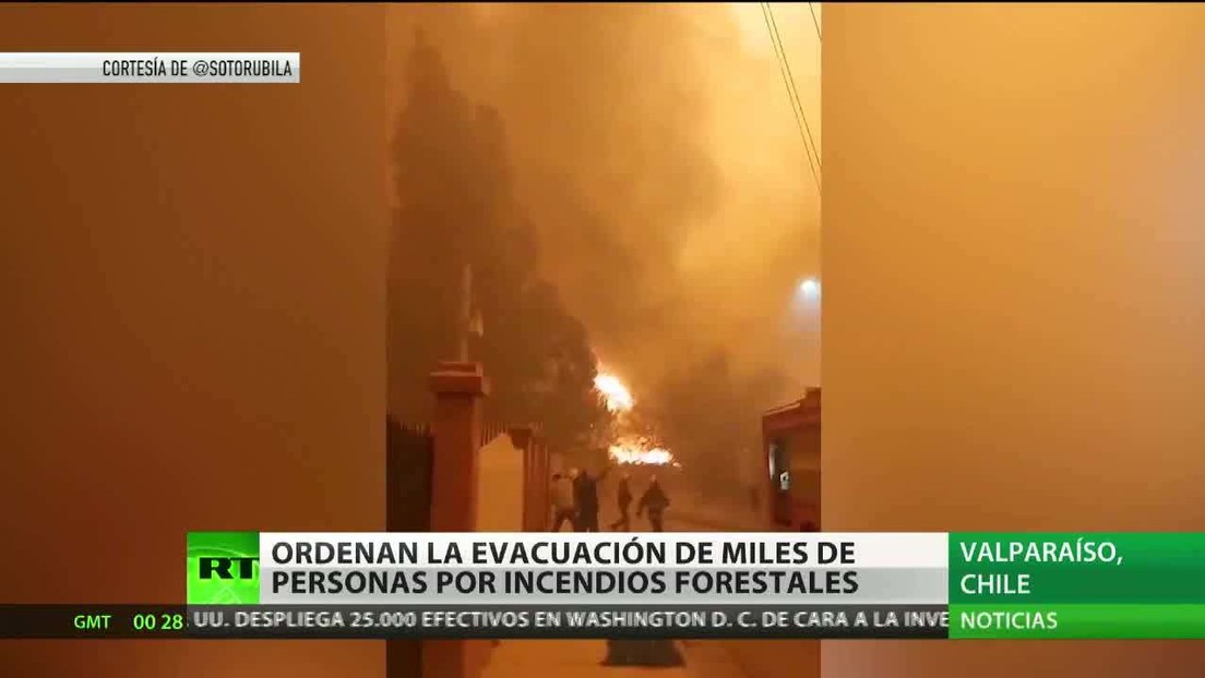 Ordenan la evacuación de miles de personas por incendios forestales en Chile