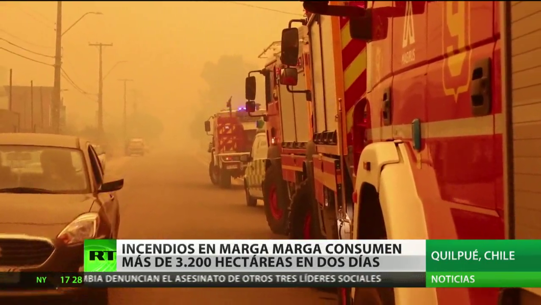 Incendios en la provincia chilena de Marga Marga consumen más de 3.200 hectáreas en dos días