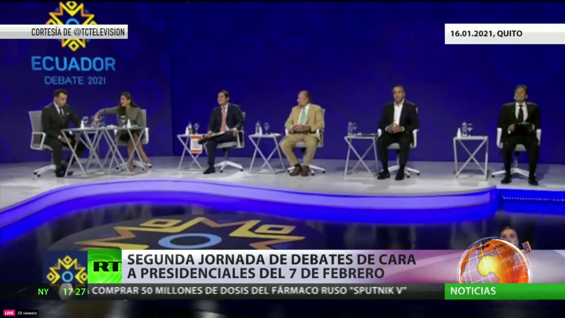 Segunda jornada de debates de cara a las presidenciales del 7 de febrero en Ecuador