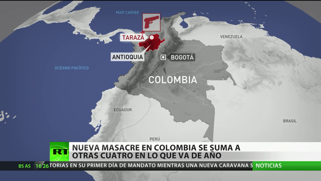 Una nueva masacre en Colombia deja tres muertos y un herido