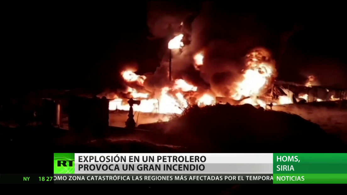 Una explosión en un petrolero desata un gran incendio en Siria