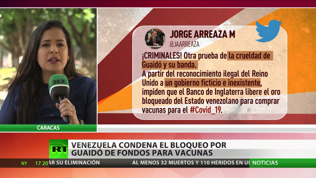 Venezuela condena el bloqueo por Guaidó de fondos para las vacunas contra covid-19 depositados en Londres