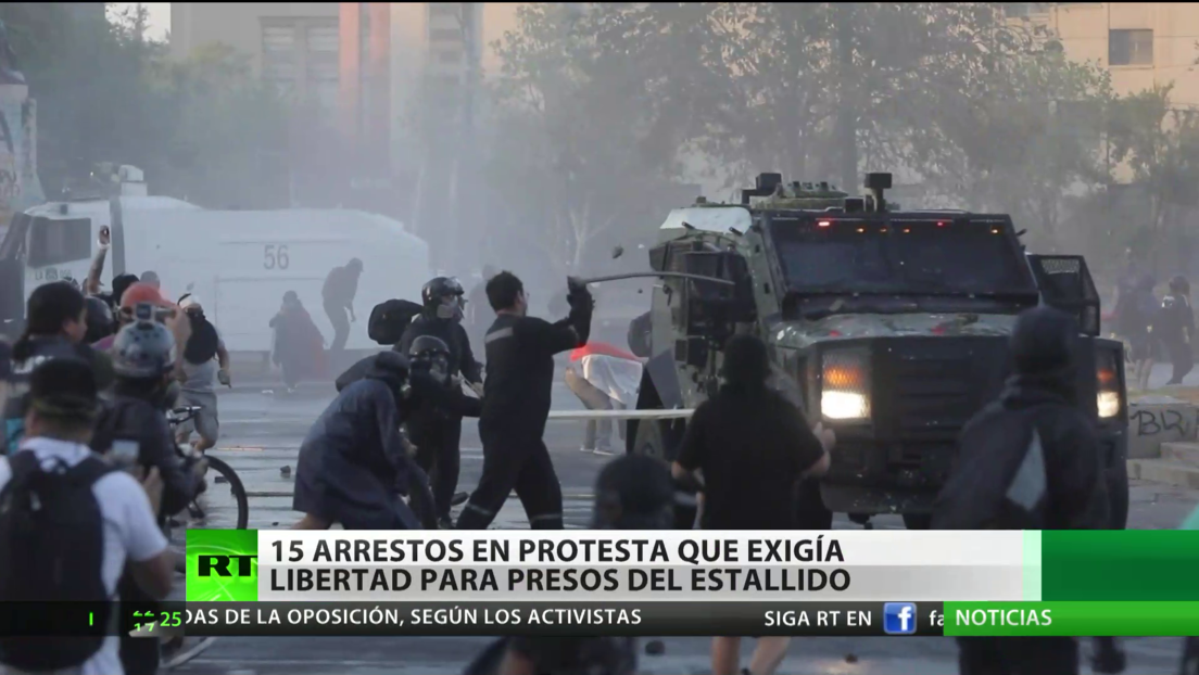 15 detenidos durante las protestas en Chile para exigir la liberación de presos