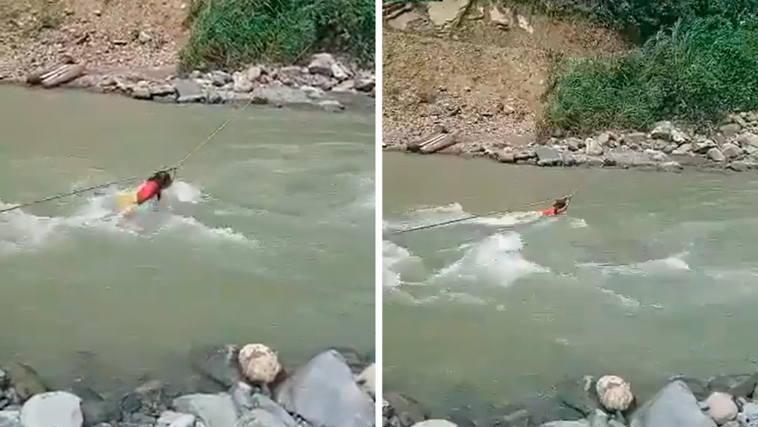Lo que hay detrás de las imágenes de una niña indígena que cruza a contracorriente un río torrentoso en Colombia (VIDEO)
