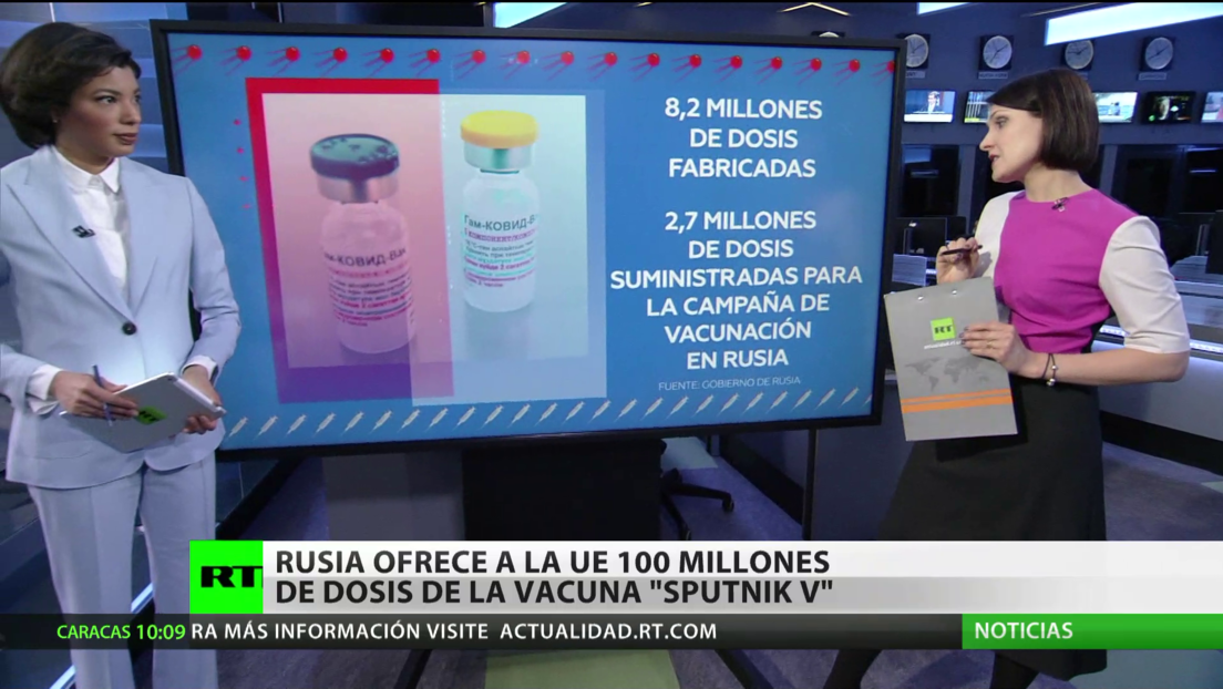 Rusia ofrece a la Unión Europea 100 millones de dosis de la vacuna Sputnik V