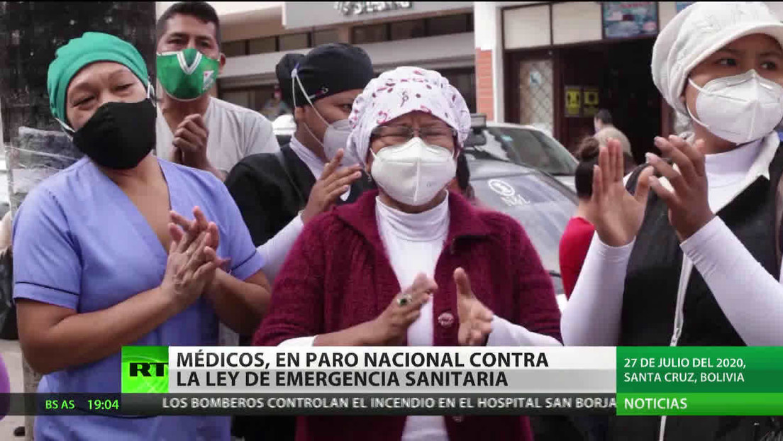 Médicos bolivianos, en paro nacional contra la ley de emergencia sanitaria