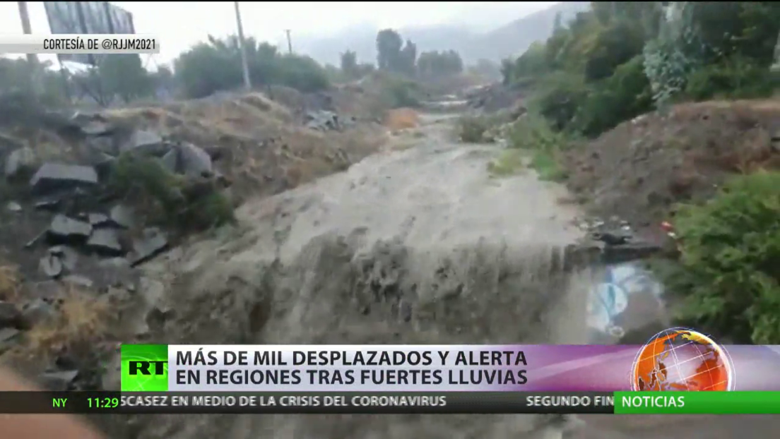 Mas de 1.000 desplazados y alerta en algunas regiones tras fuertes lluvias en Chile