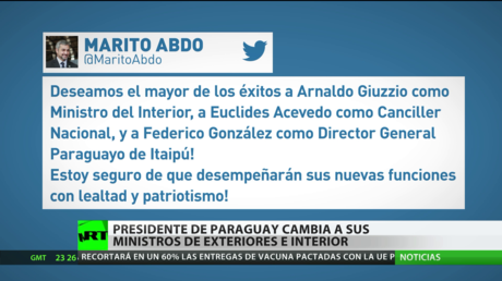 El presidente de Paraguay cambia a sus ministros de Interior y Exteriores