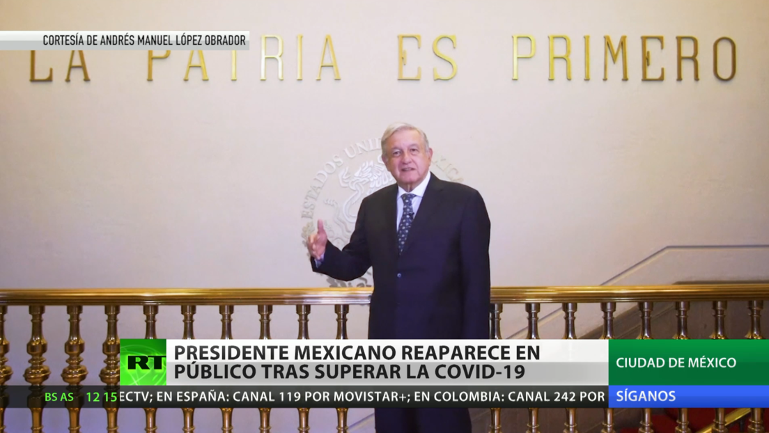López Obrador reaparece en público tras superar el coronavirus
