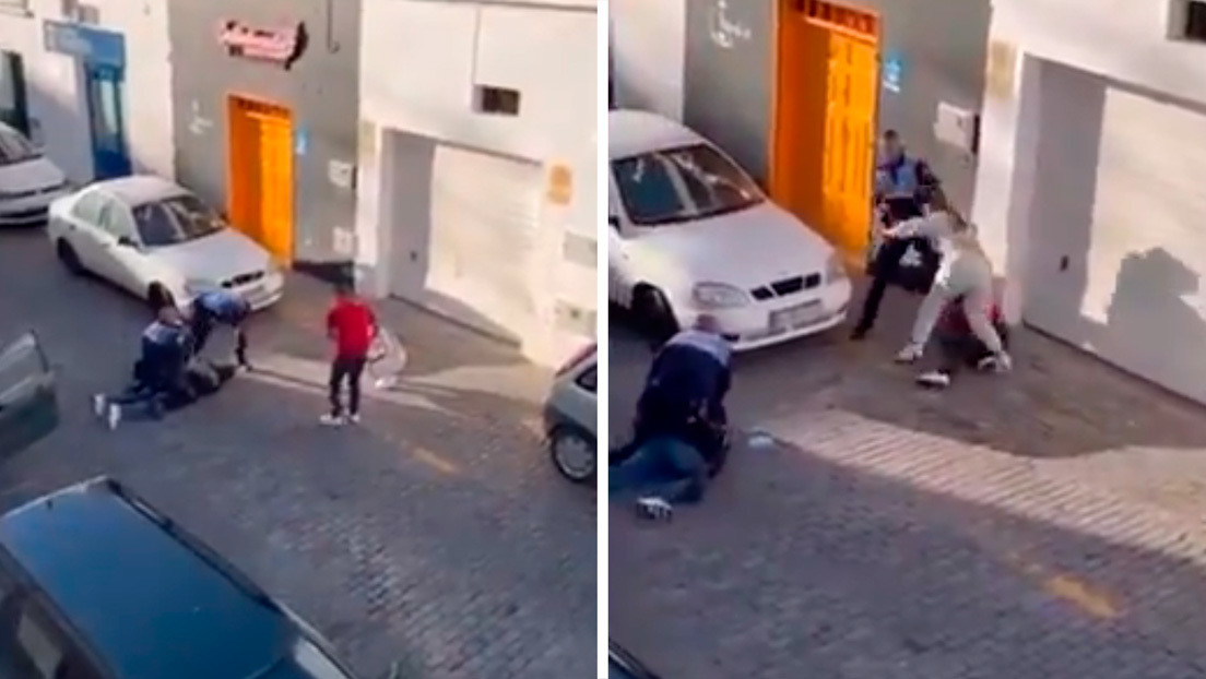 VIDEO: Dos policías pegan una paliza a una pareja que les graba mientras realizan una detención en Canarias