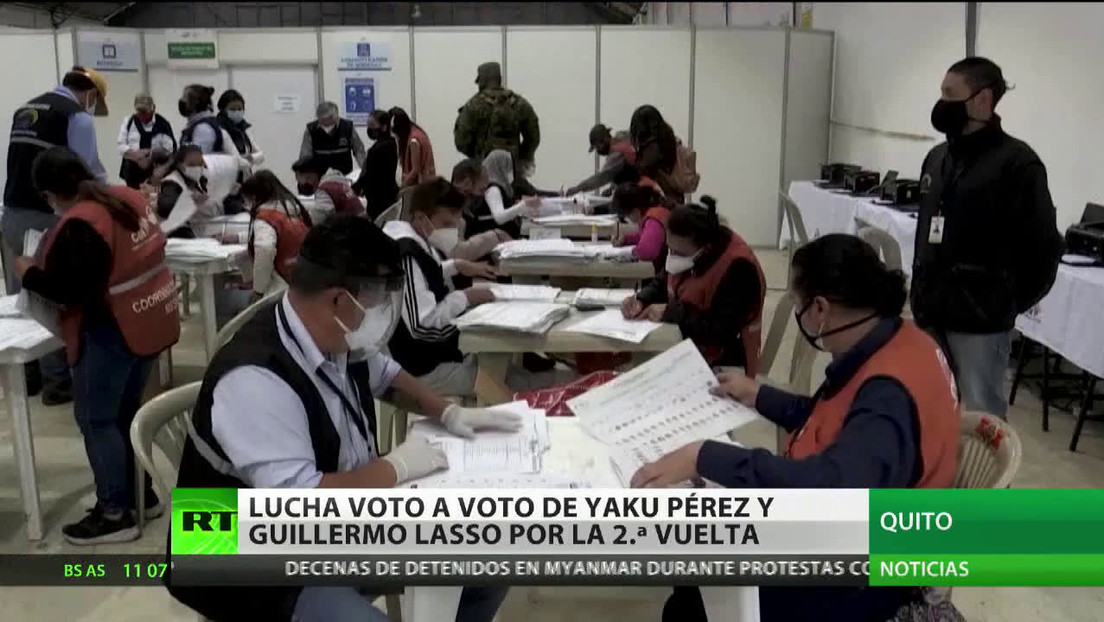 Lucha voto a voto de Yaku Pérez y Guillermo Lasso por la segunda vuelta