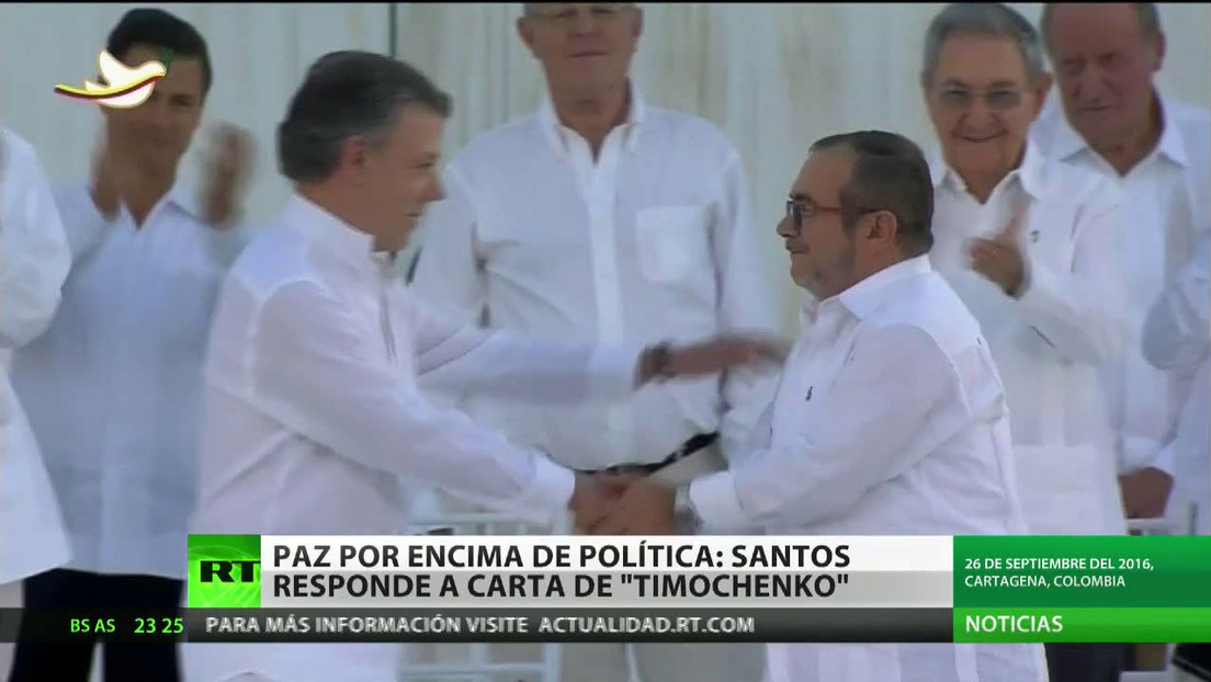 "La paz por encima de los partidos": Santos responde a una carta de 'Timochenko'