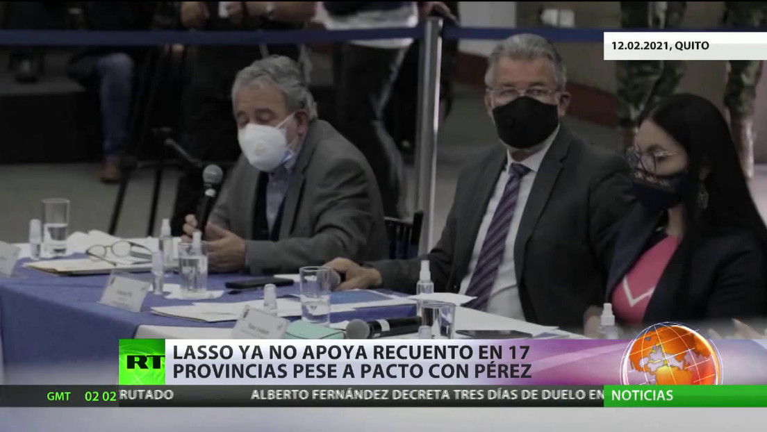 Lasso ya no apoya el recuento en 17 provincias de Ecuador pese al pacto con Pérez
