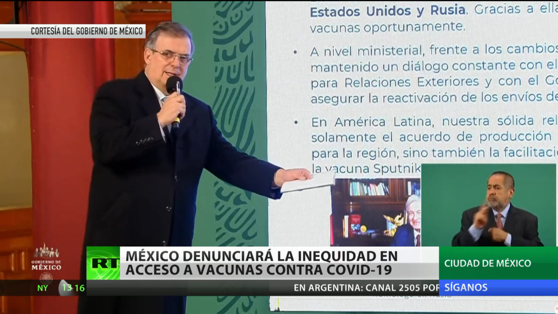 México denunciará en el Consejo de Seguridad de la ONU el acceso desigual a las vacunas contra el covid-19