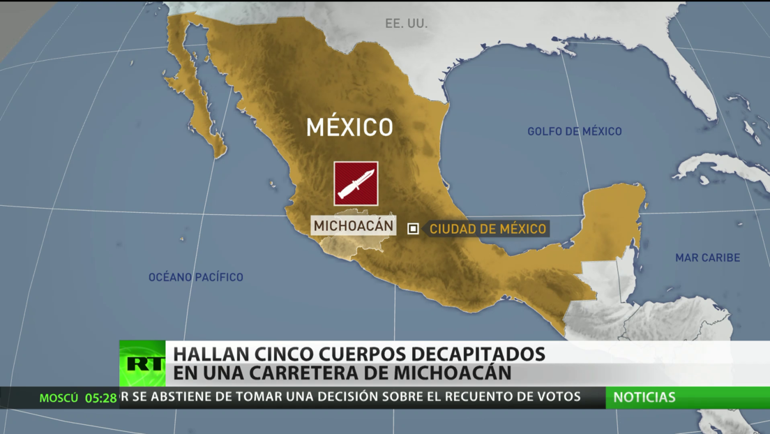 México: Hallan cinco cuerpos decapitados en una carretera de Michoacán