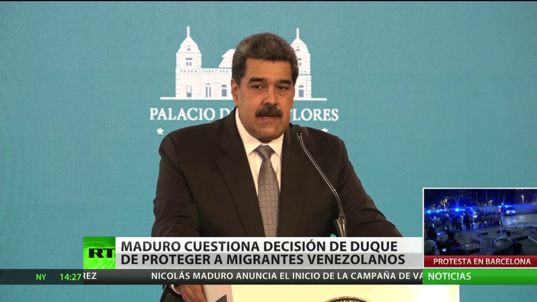 Maduro cuestiona la decisión de Duque de ofrecer estatus temporal de protección a migrantes venezolanos
