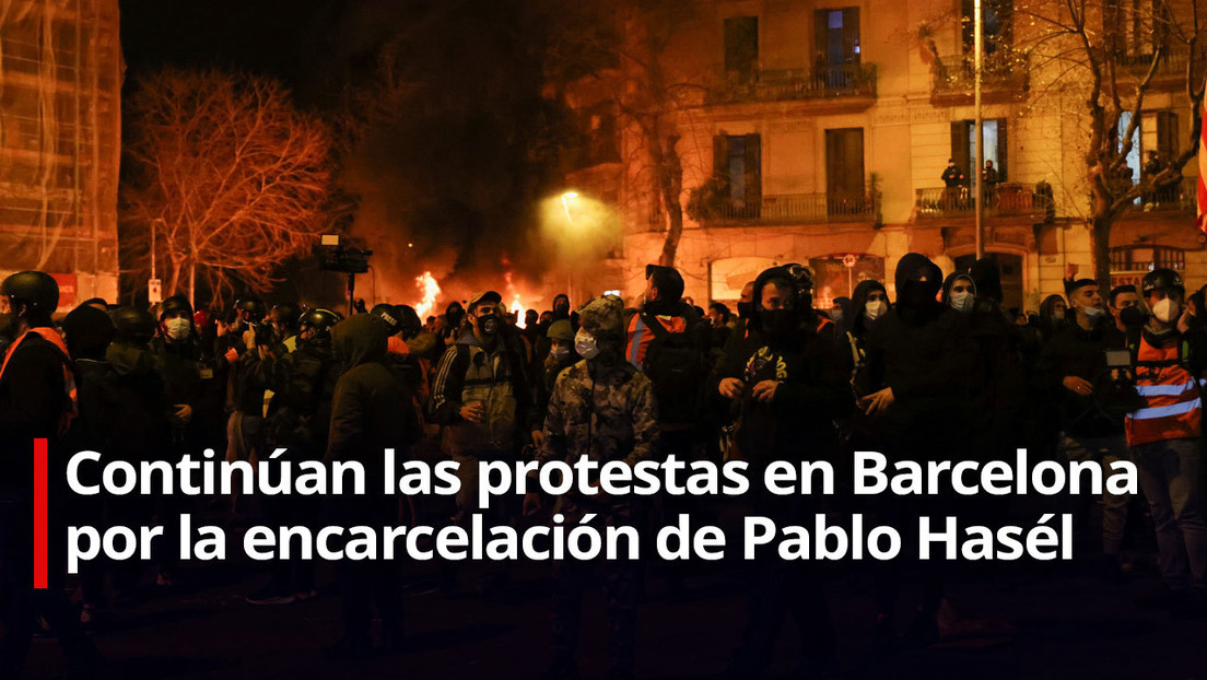 Cuarto día de protestas en Cataluña por el encarcelamiento del rapero Pablo Hasél (VIDEO)