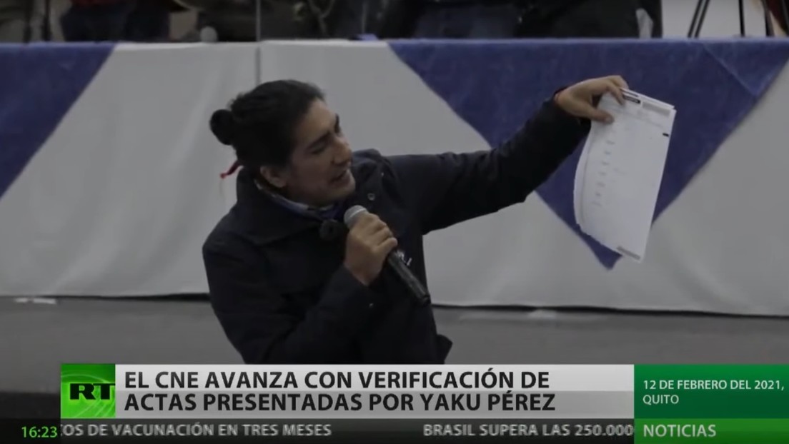 El Consejo Nacional Electoral de Ecuador avanza con la verificación de las actas presentadas por Yaku Pérez