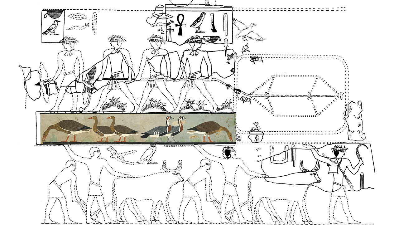 Pinturas de la tumba de Nefermaat e Itet, en la necrópolis de Meidum, Egipto