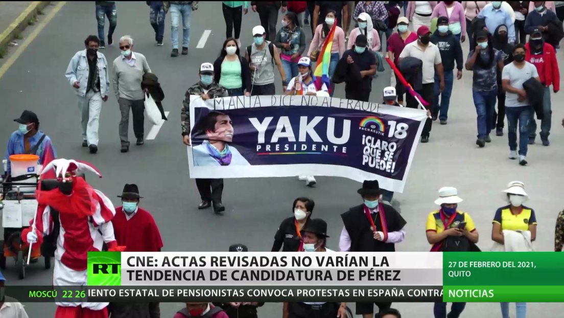 CNE de Ecuador: Actas revisadas no varían la tendencia de la candidatura de Yaku Pérez