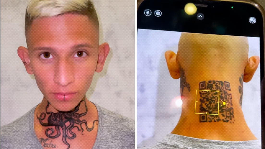 "Me salió fake": Un 'influencer' colombiano se tatúa en la nuca el código QR de Instagram para abrirlo en un móvil y ahora no funciona