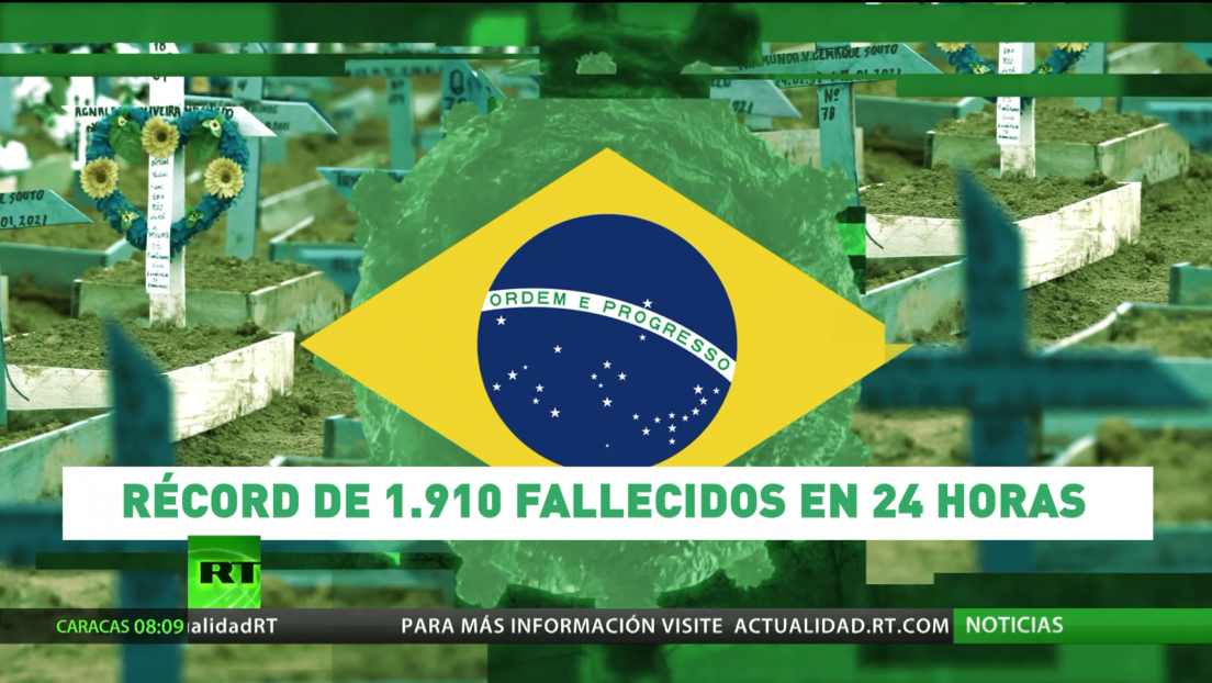 Brasil registra un récord de más de 1.900 muertes diarias a causa de covid-19 en un día