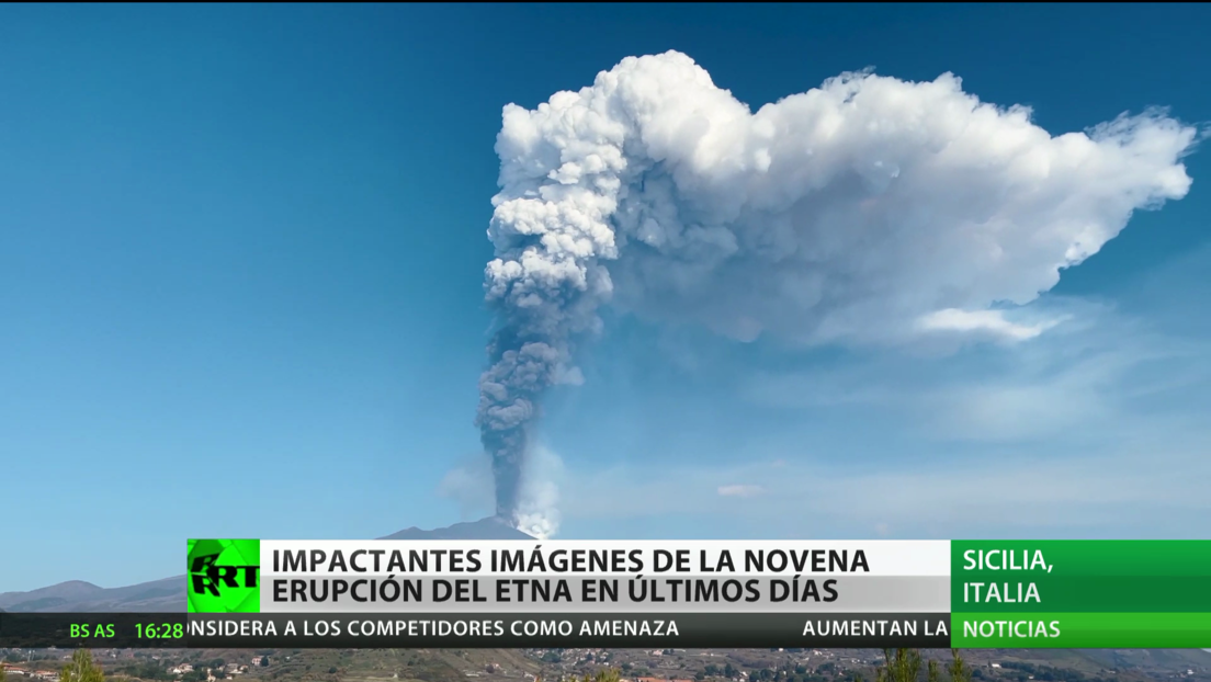 Impactantes imágenes de la novena erupción del volcán Etna en los últimos días