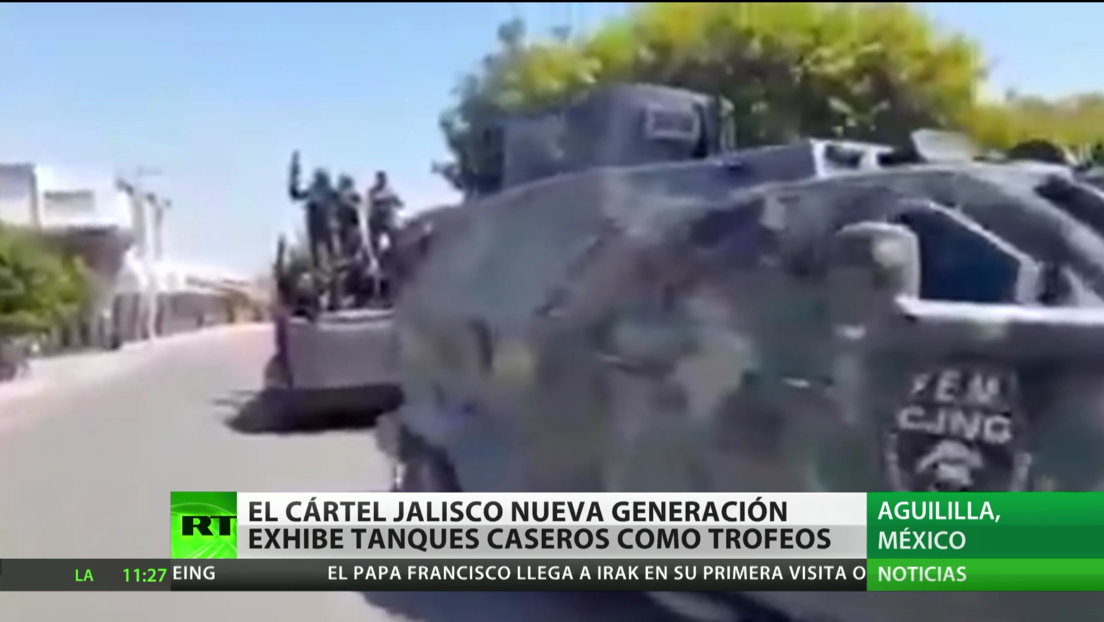 México: El Cártel Jalisco Nueva Generación exhibe tanques caseros como trofeos