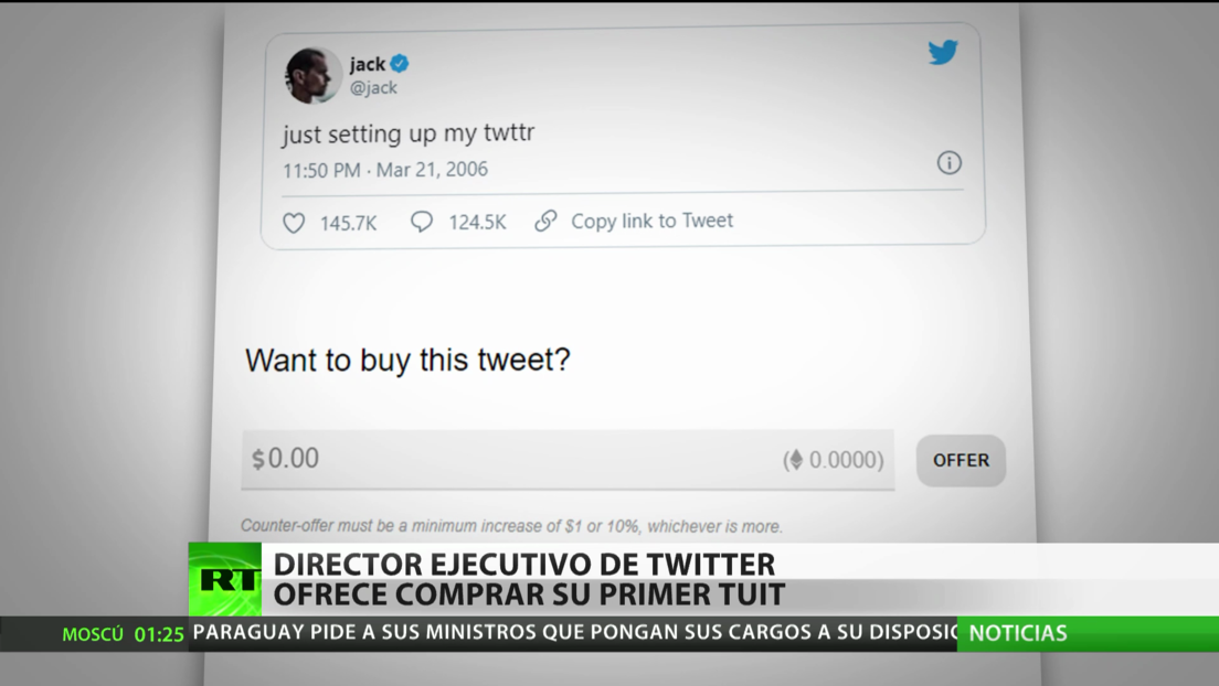 El director ejecutivo de Twitter pone a la venta su primer tuit