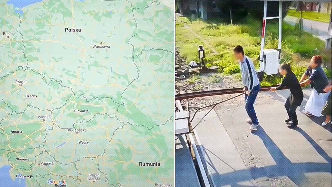 "Están robando las vías del tren": la imagen de Google Maps de unas personas transportando una viga se viraliza y genera múltiples interpretaciones