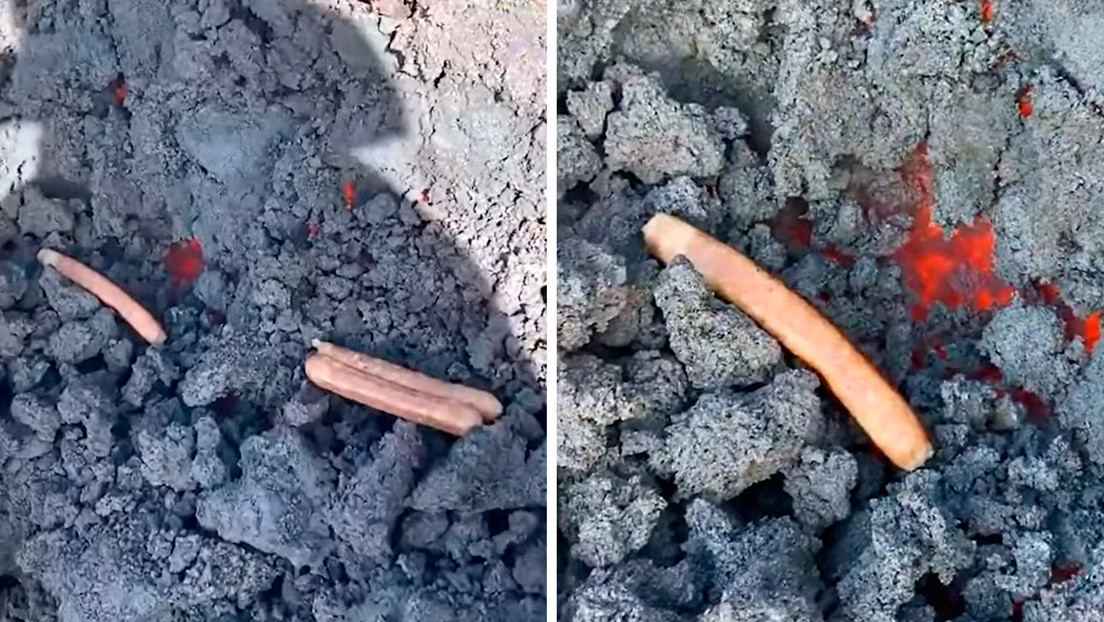 VIDEOS: Turistas extremos asan salchichas en un volcán ruso en erupción y posan mientras caen "bombas de lava"