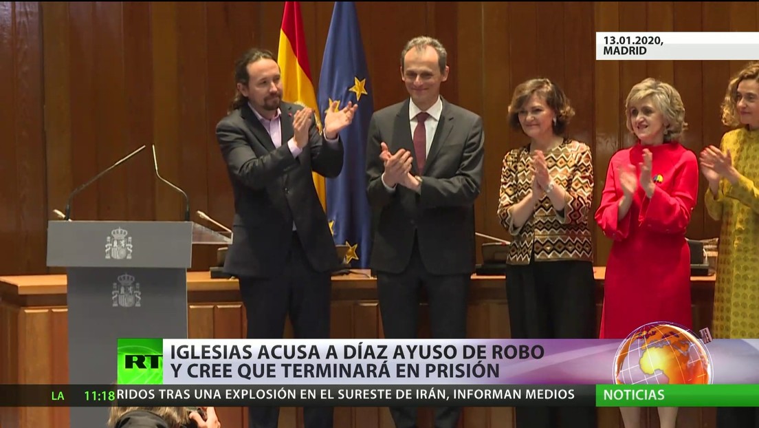 España: Iglesias acusa a Díaz Ayuso de robo y cree que terminará en prisión