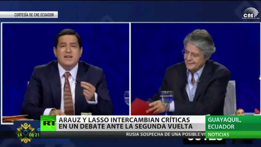 Arauz y Lasso intercambian críticas en un debate ante la segunda vuelta