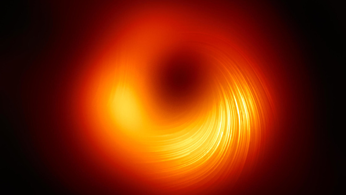 FOTO: Una actualización de la primera imagen de un agujero negro muestra su campo magnético