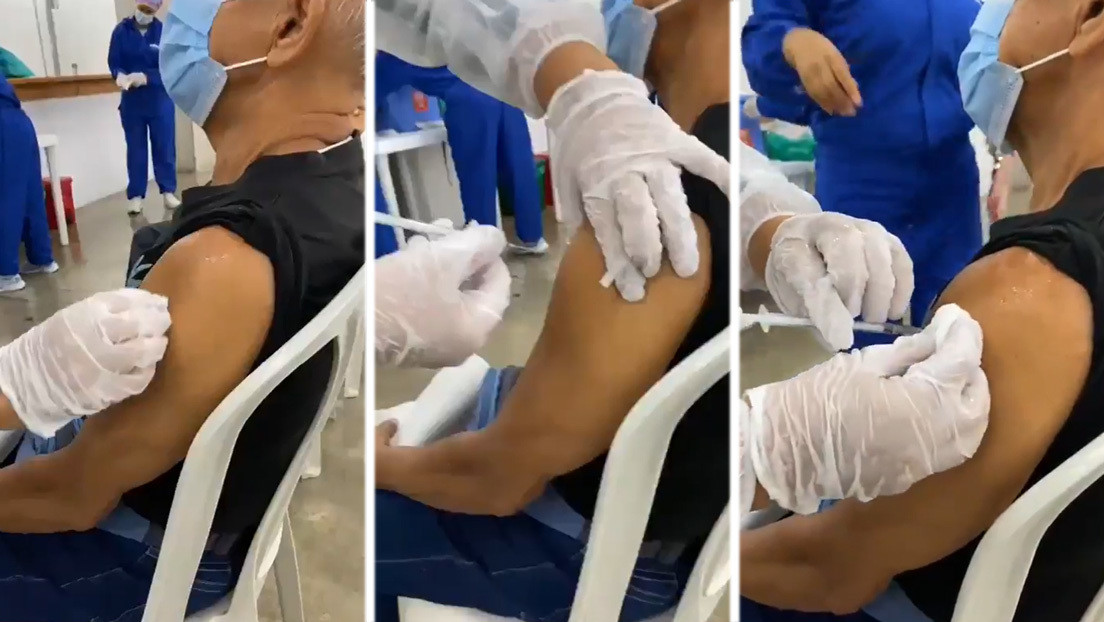 Polémica en Colombia por otro caso de vacunación a un anciano de 77 años con una jeringa vacía