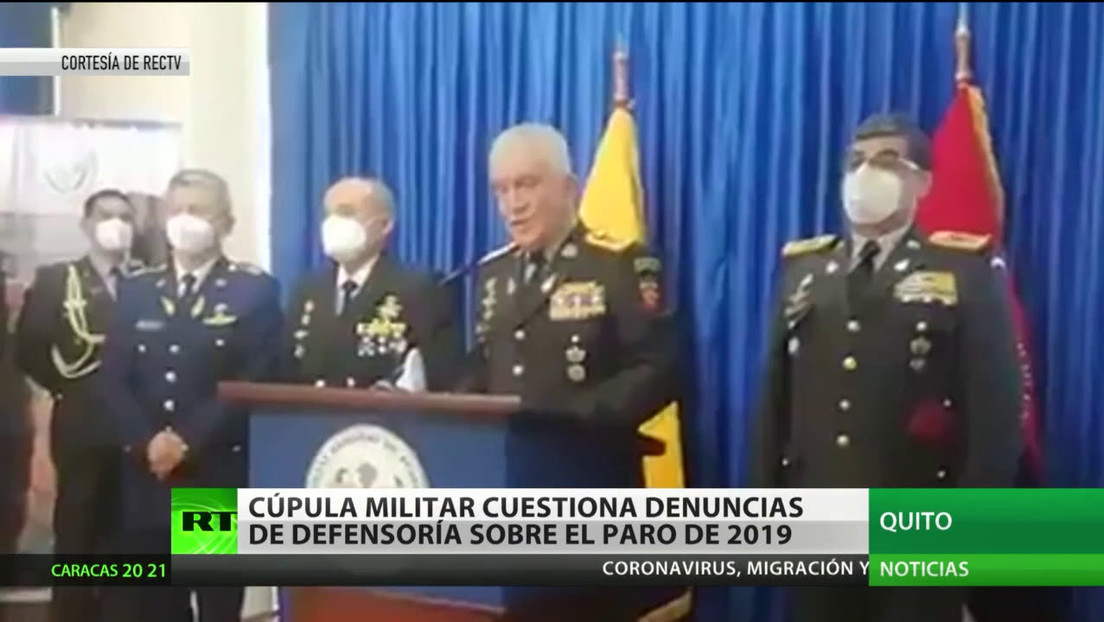 Cúpula militar de Ecuador cuestiona denuncias de la Defensoría del Pueblo sobre el paro de 2019