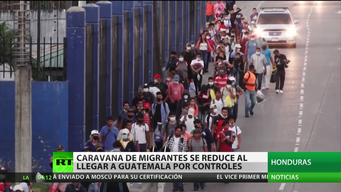 La caravana de migrantes se reduce al llegar a Guatemala por los controles